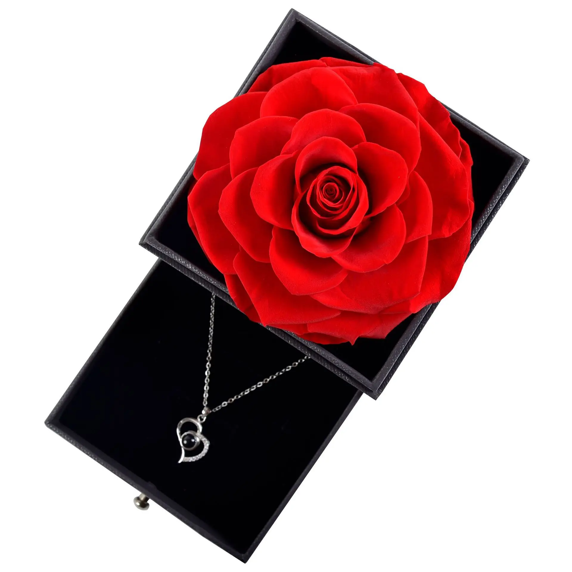 

Customized Logo Valentine's Day Gift Immortal Eternal Forever Love Preserved Rose in jewelry box