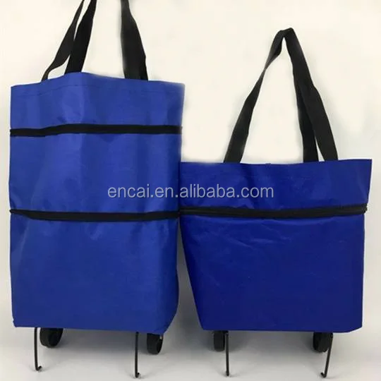 
Encai Folding shopping bag with wheels Wheeled Market Trolley Bag 