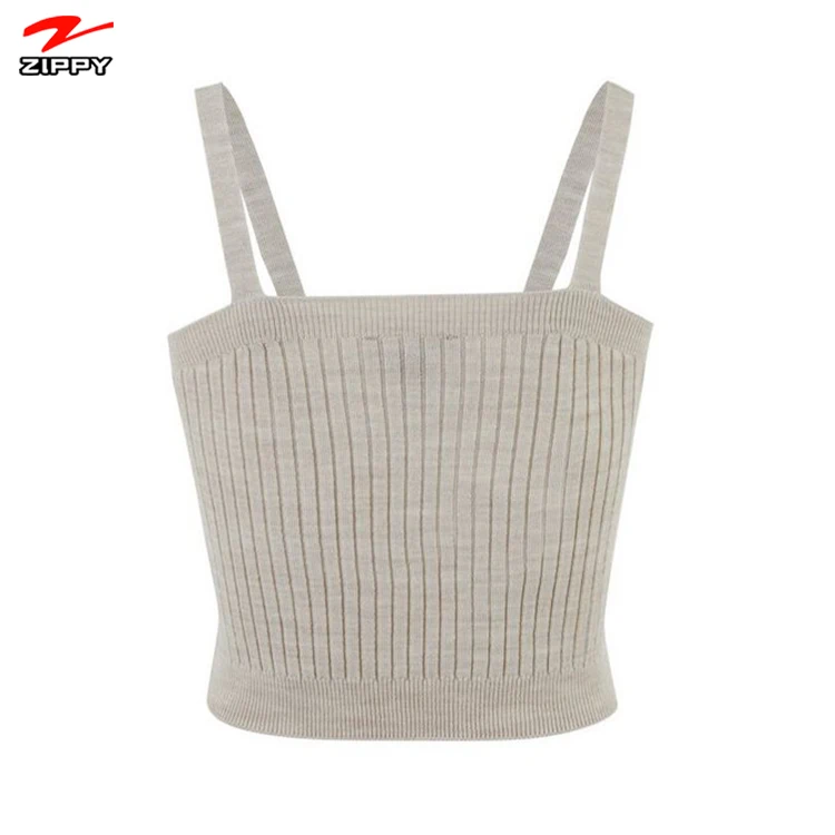 

2020 New Design Comfortable Winter Women Short Collarless Breathable Ribbed Knit Vest, Customized color