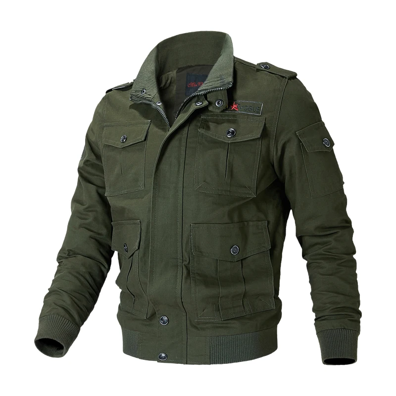 

whole sale bomber airforce men jacket windbreaker winter warm coat, Black/khaki/army green