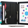 Zippered Portfolio w Premium Pen, Padfolio Binder, Interview Resume Document Organizer. Internal Holders