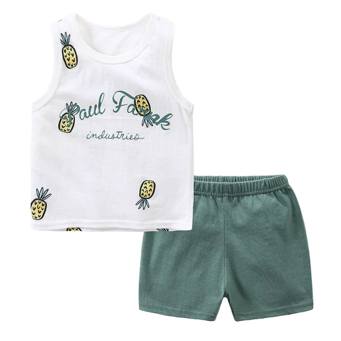 

Hot Sale Summer Children's Clothing Sets 100 Different Design Baby Boy Clothing Sets 2pcs T-shirt kids clothes, Picture shows