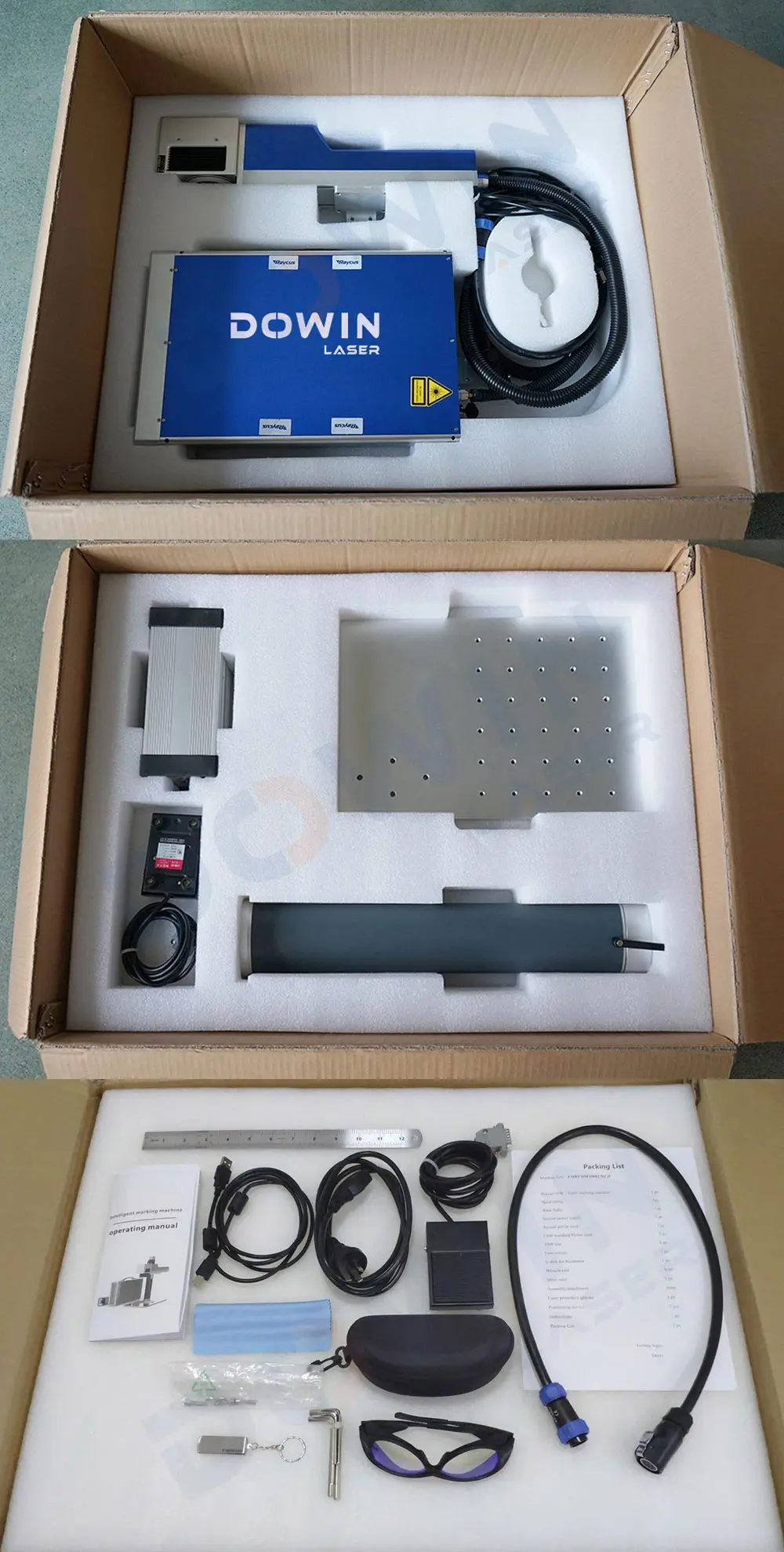 Portable mini laser marker 20W 30W 50W fiber laser marking machine qr code laser engraving machine packing