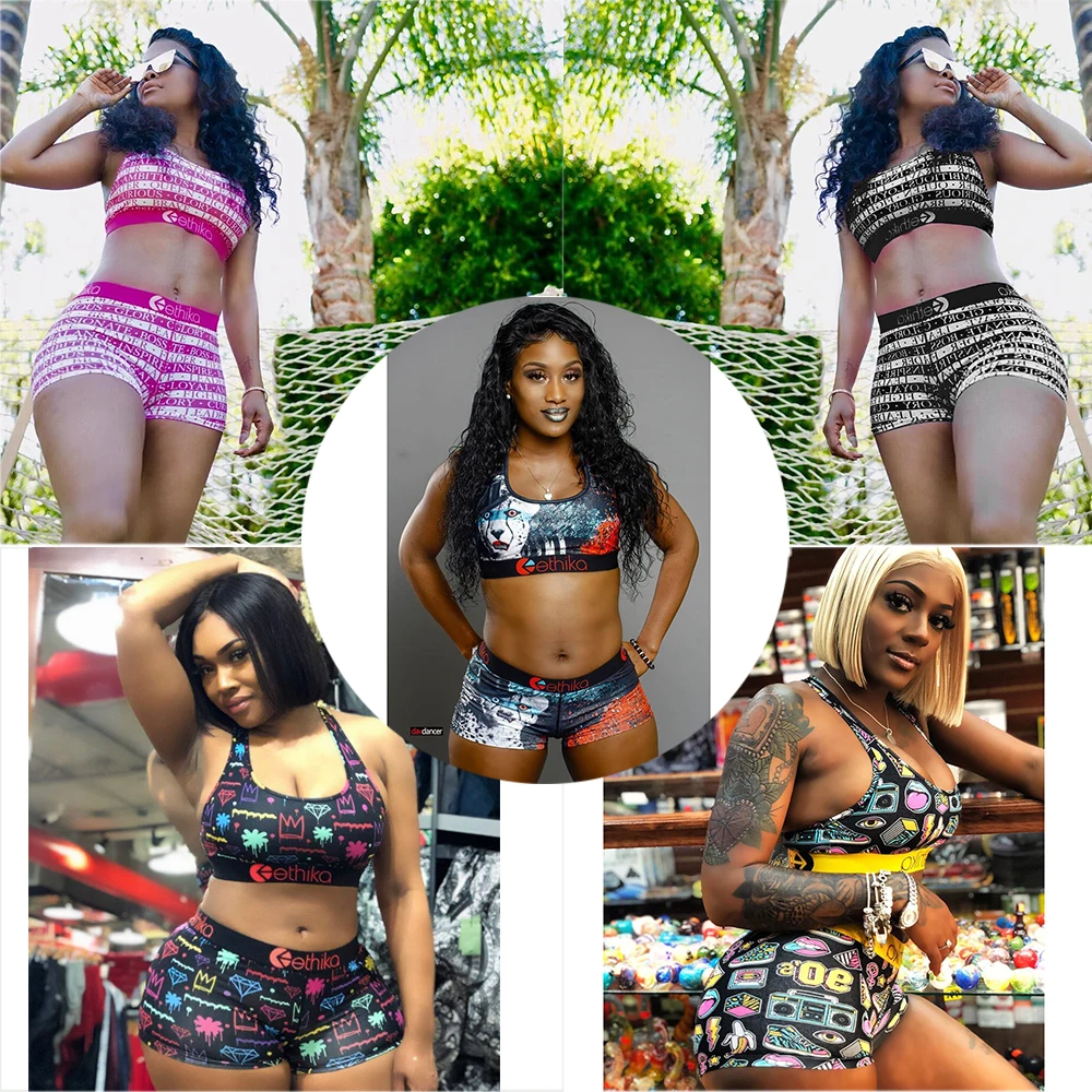 

Wholesale 2021 Printing sportswear New Ethika Women Sets 2 piece set Vendor, Mix color