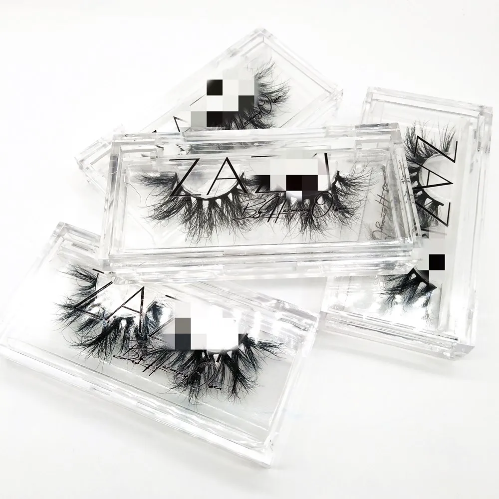 

Custom acrylic eyelash packaging 22 mm mink eyelashes customize lashes3d packages clear lashbox