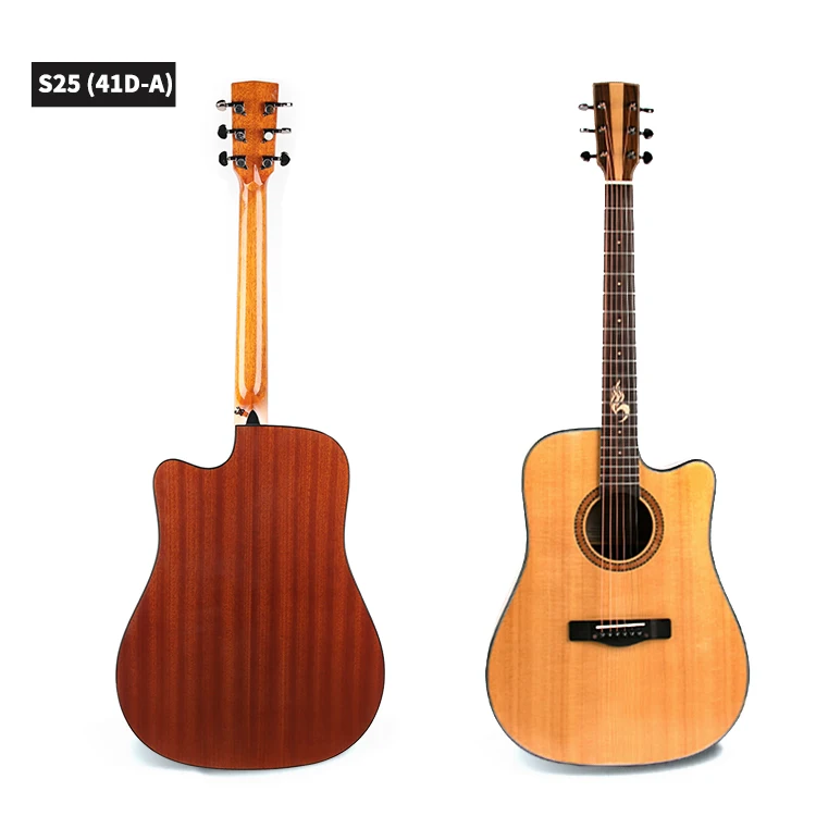 

S25 Discount On-sale Warehouse inventory 36 41 inch different color affordable solid top acoustic guitar