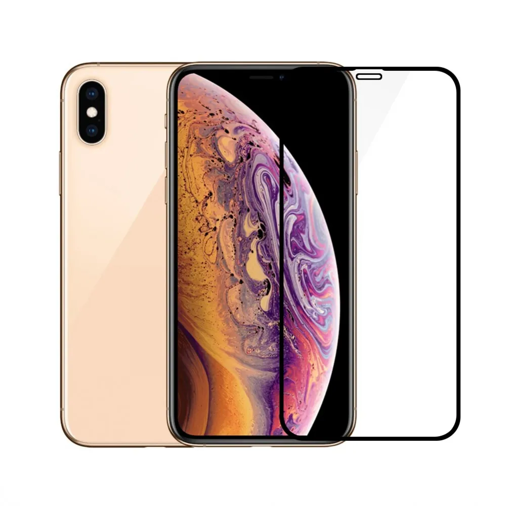 

iCoverCase Full Cover Tempered Glass Screen Protector For iPhone XS Max XR X S 8 7 6 Plus Protective Screen Film, Black;white