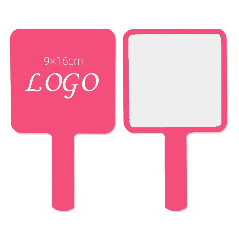 

Custom Logo Square Cosmetic Cute Pink Wholesale Bulk Salon Mini Smart Makeup Hand Held Mirror, Customized color