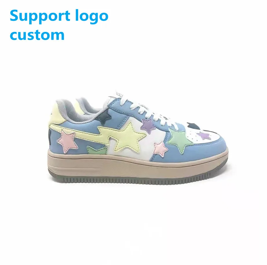 

High quality factory customized AF 1 leather factory wholesale logo customized men's casual sports shoes low price, White