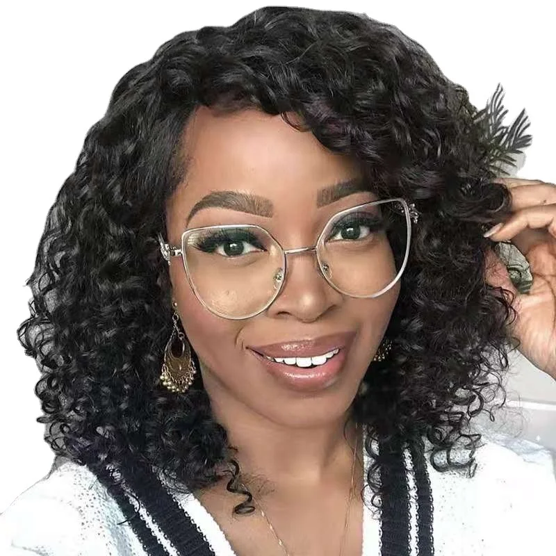 

# 2021 new European, American and African small roll bohemian curly real wig Hair