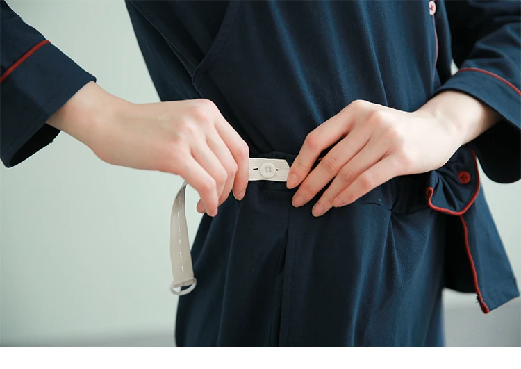 Elegant Long Sleeve Button Breastfeeding Sleepwear Pregnancy Hospital Pajamas Lounge Set.jpg