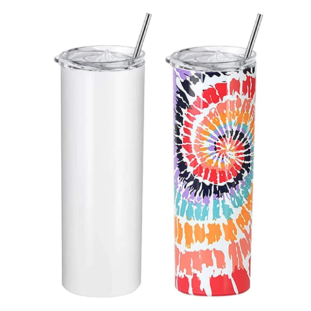 

USA warehouse 12 20 30 oz stainless steel double wall Insulated vacuum mug sublimation blanks straight skinny tumblers cup, Customized color