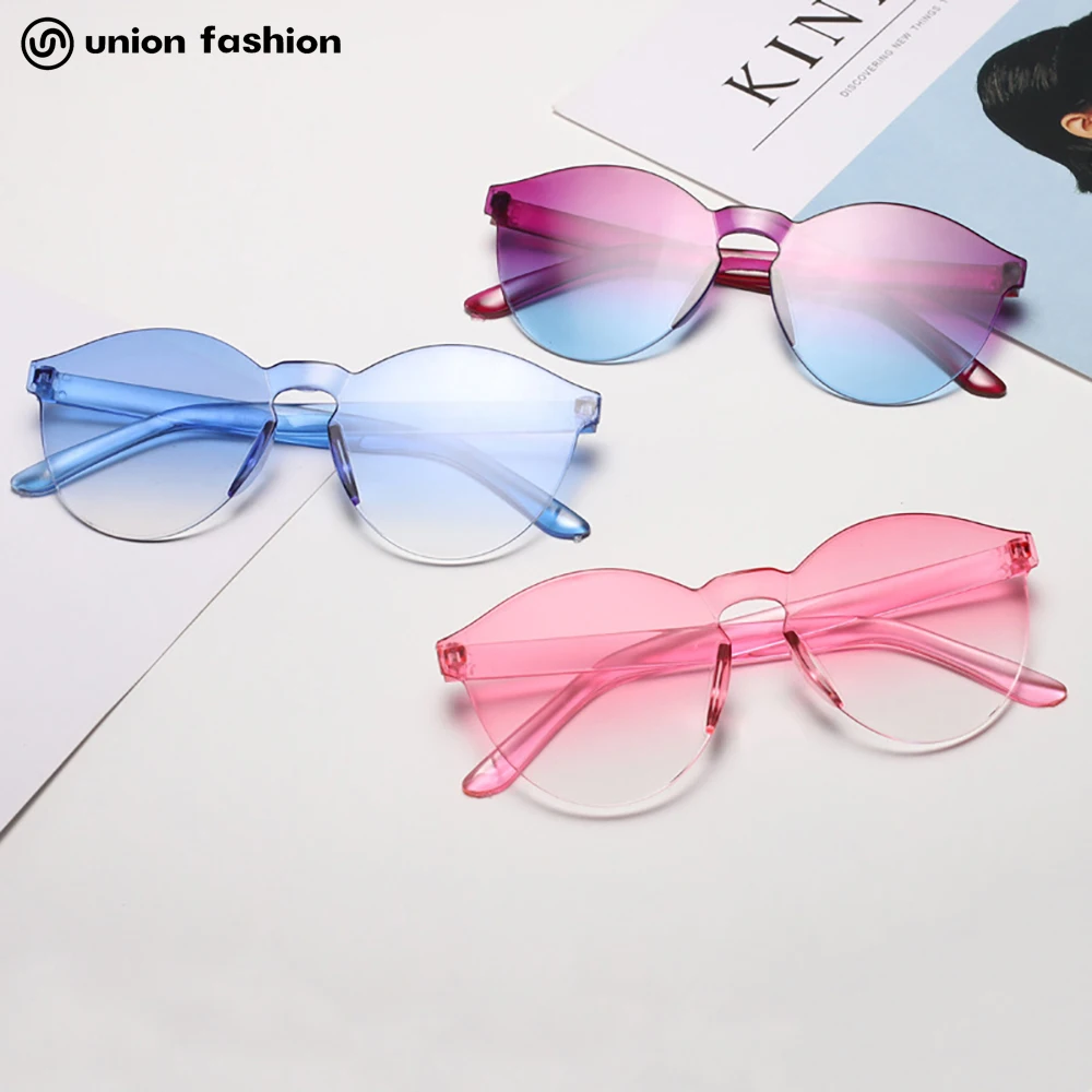 

2021 Most Popular Plastic Round Frame Candy Color Transparent Shades Sun Glasses Fashion Jelly Sunglasses, Red purple pink grey