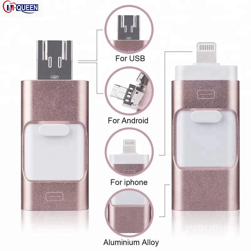 

Waterproof Usb Flash Drive 4G 8G 32G 64GB Pendrive Memory Usb Stick Otg Usb Flash Drive For Iphone and Android Storage Stick, Silver/gold/black