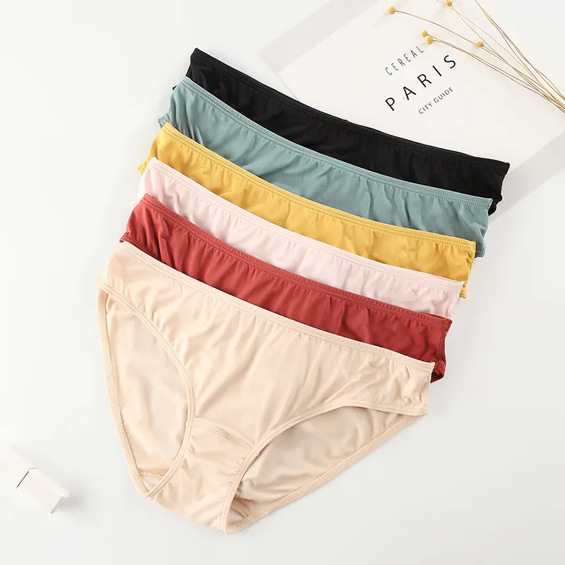 

UNICE low MOQ wholesale OEM ice silk underwear premium underwear women panties ladies underwear, 6 colors in stock