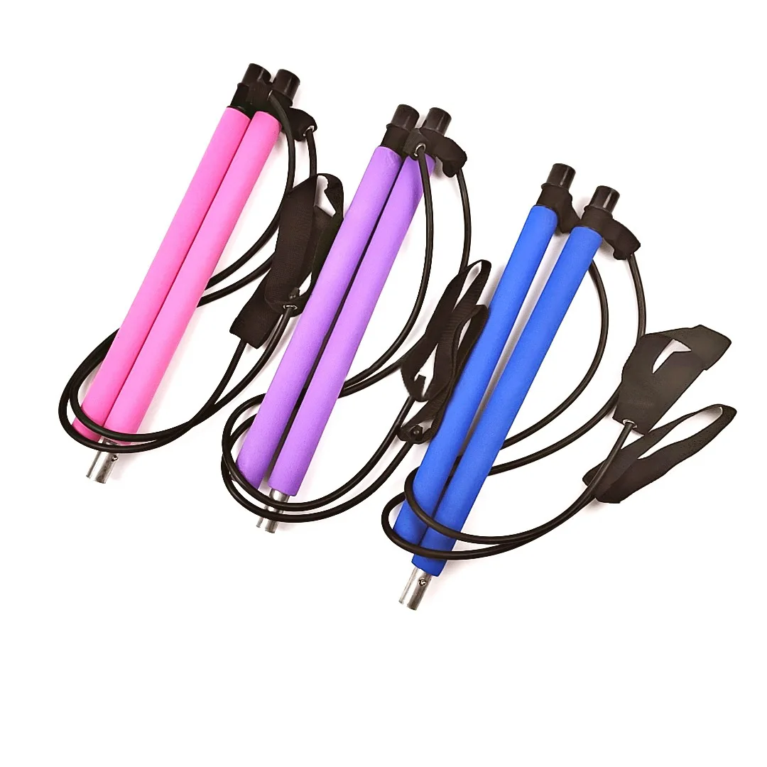

Yoga Pull Rods Pilates Bar Kit Portable Home Pilates Exercise Stick Toning Bar Fitness Rope Yoga Abdominal Rally Rod