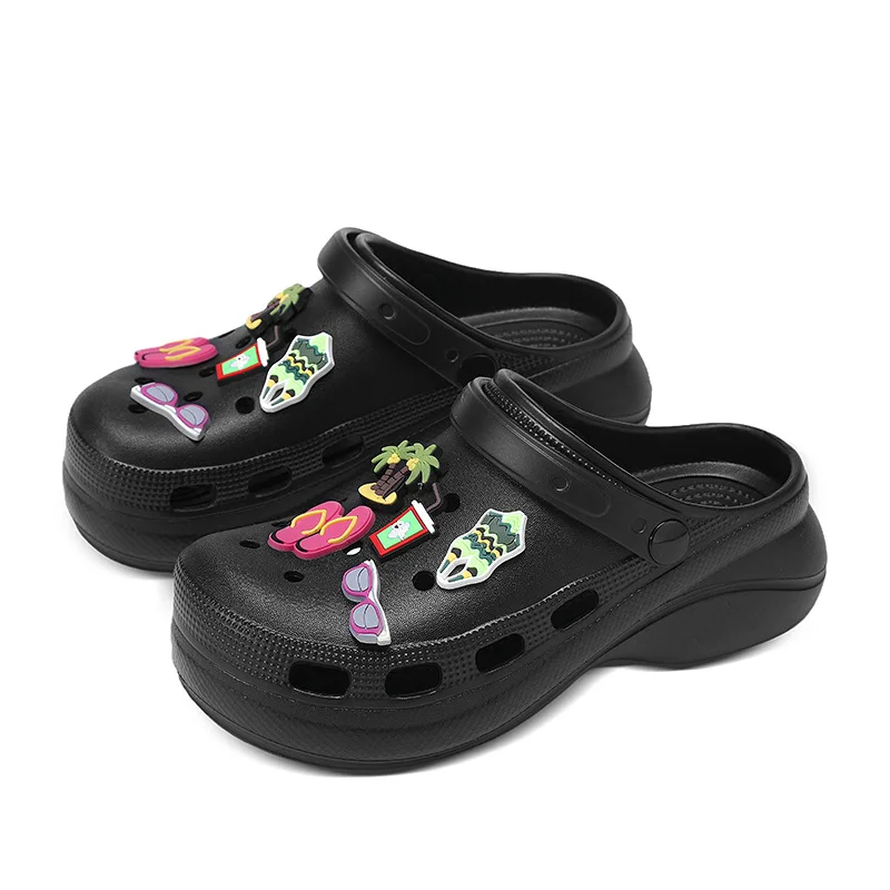 

Fashion DIY Women EVA Clogs With Charms Female Ladies Lovely Cartoon Slide Slippers Sandals Unisex Garden Shoes For Girls Clogs, 4 colors