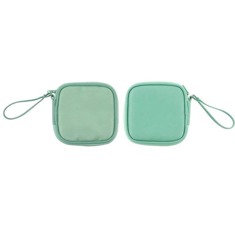 

New Arrivals Portable Mini Smartphone Pouch Wholesale Pu Leather Square Earphone Storage Bag With Wristlet, As pic show