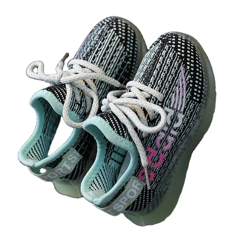 

2020 New Kids Shoes Hot YEEZY fashion tide comfortable Single mesh breathable Children's Casual Shoes, Black white