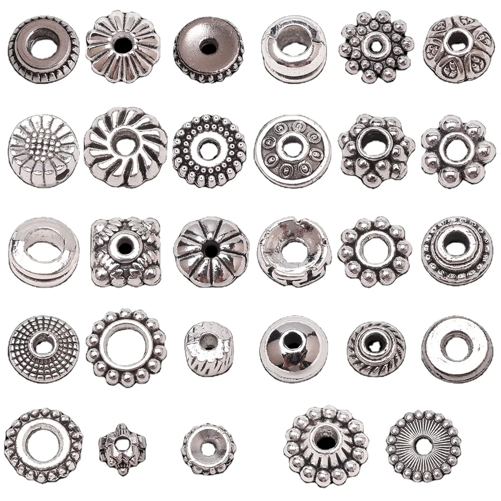 

Wholesale Tibetan Silver Color Metal Flower Loose Spacer Beads for Jewelry Making DIY Crafts Findings