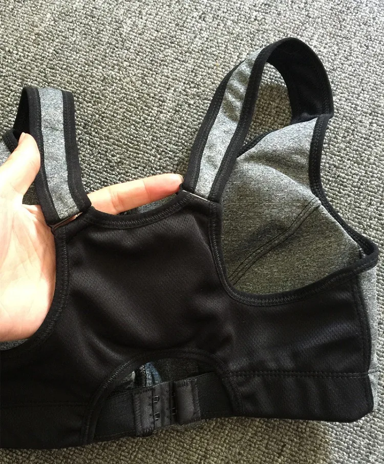 
Factory wholesale professional high-strength shockproof sports bra without steel ring front zipper sports underwear 