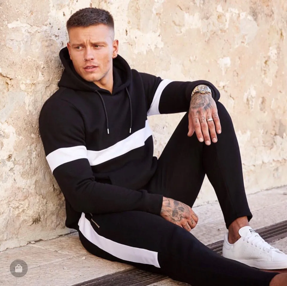 men sweatsuit sets Wholesale Custom logo Solid color jogging suits mens sweatsuit sets tracksuits for men