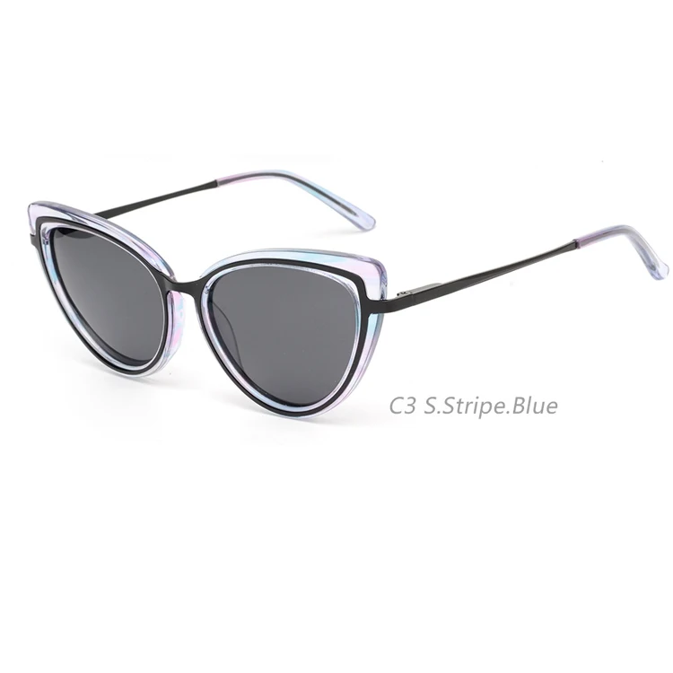

Transparent Fashion sunglasses newest 2020 cat Acetate Sun glasses frame with metal sunglass frames