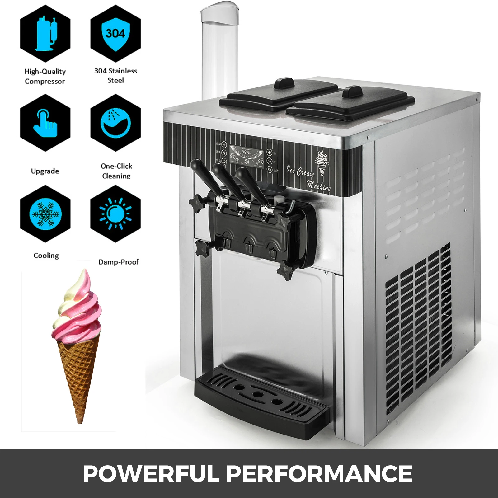 Three Flavors Portable 6l*2 Ice Cream Soft Serve Ice Cream Machine Price Buy Ice Cream Machine