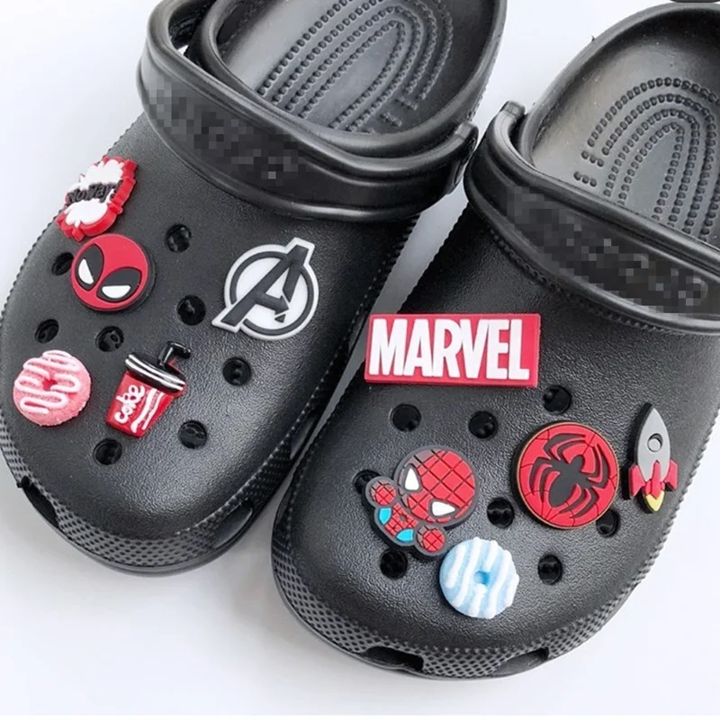

Superheros clog shoe charms fit for kids sandals garden shoes, As pictures