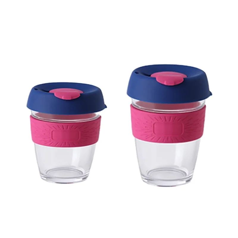 

12oz silicone anti-ironing cork cup set portable glass coffee mug for girls, Variety
