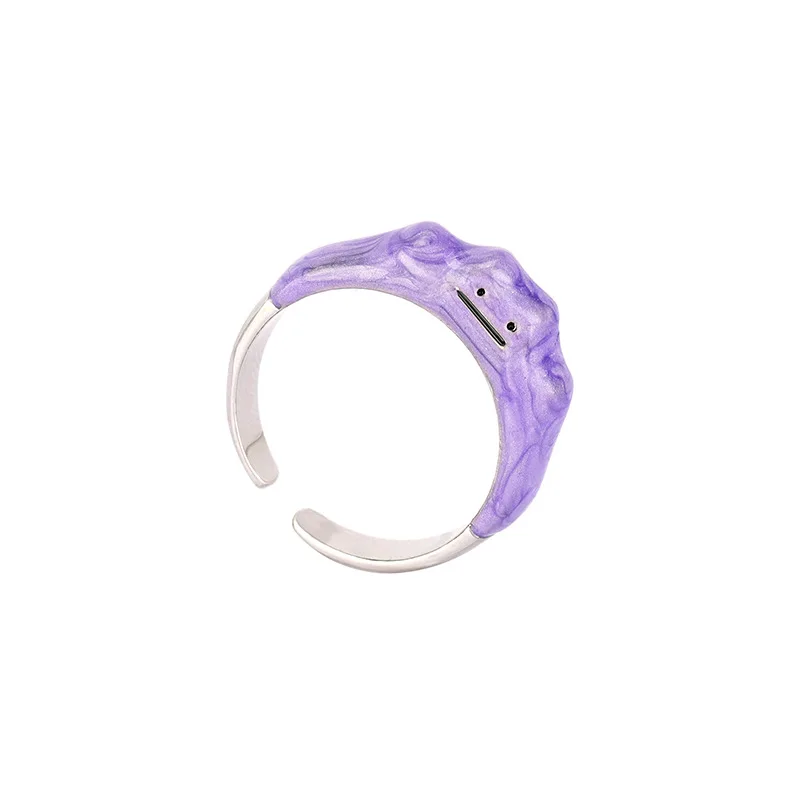 

JUHU 2021 New Design Ins Wind Dream Purple Treasure Change Cute Smiling Face Monster Ring