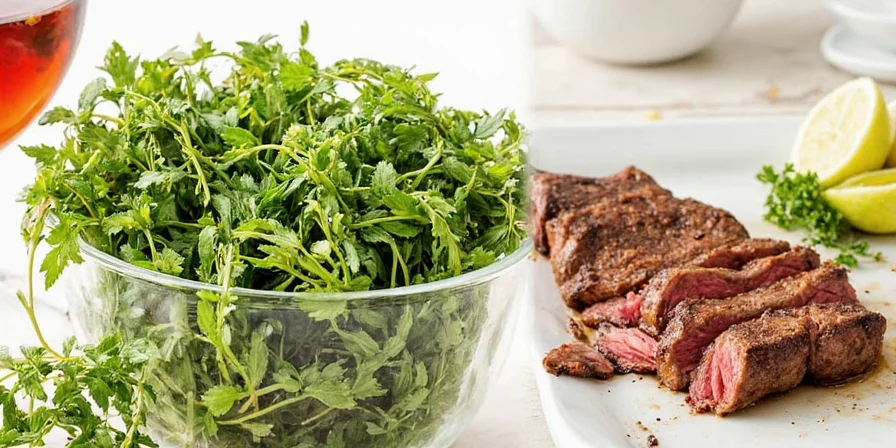Steak topped with herb compound butter melting