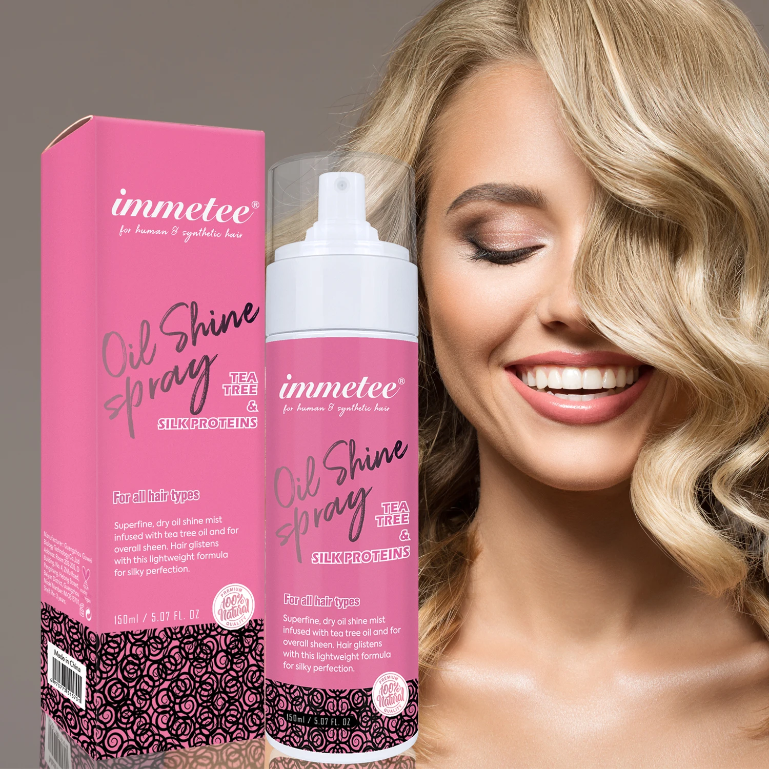 

IMMETEE Oil Sheen Spray Hair Detangling Mist Organic Smoothing Anti Frizz Oil Sheen Spray For Hair