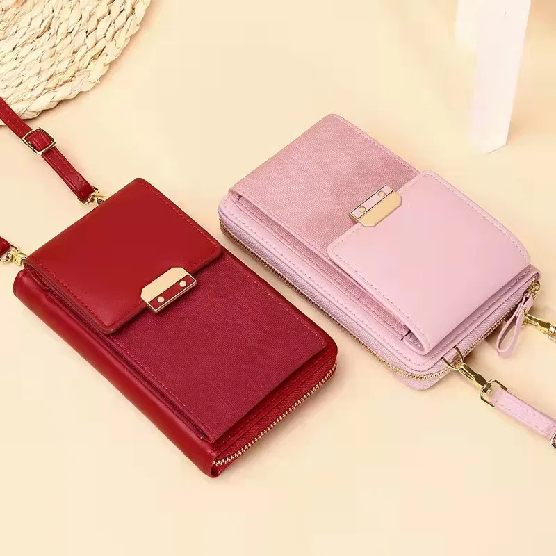 

AIZHU ODM The best Eco-friendly PU Leather Mobile Phone bags Ladies crossbody bag phone 2021