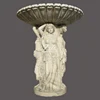 Custom french white stone marble lady water fountain sculpture