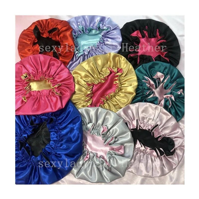 

Low MOQ sample order mommy and me bonnets and satin hair wraps bonnets with logo
