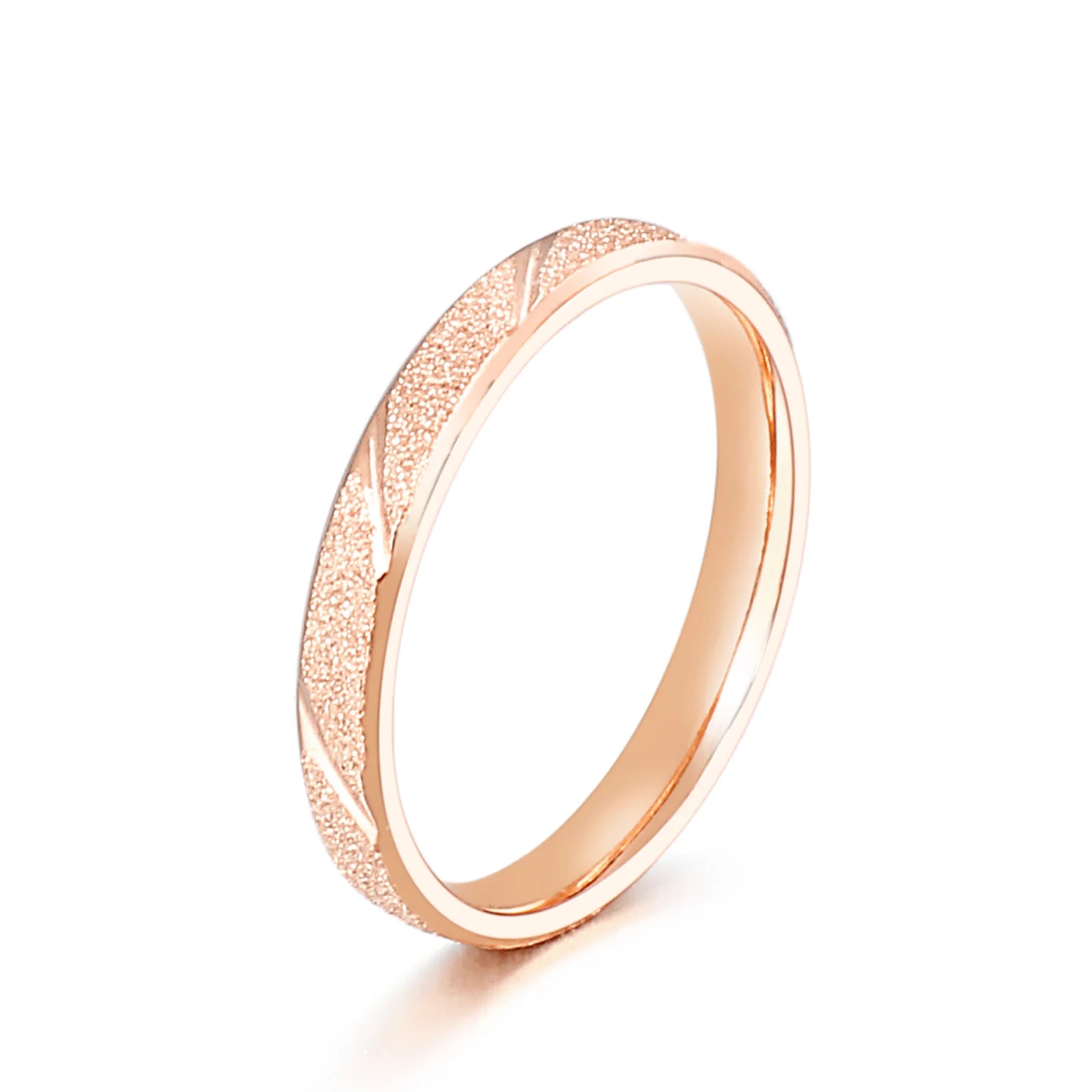 

Classic Temperament Scrub Design Stainless Steel Charm Women Ring, Silver/gold/rose gold