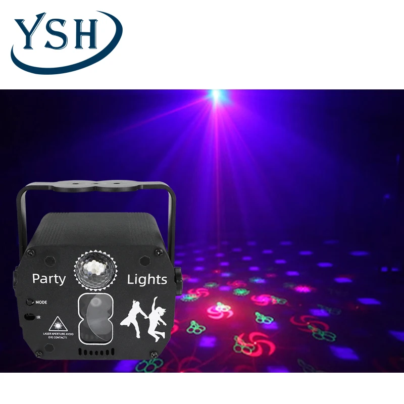 YSH mini DJ light Voice Control laser projector dance led disco lights star projector night party led lighting for club