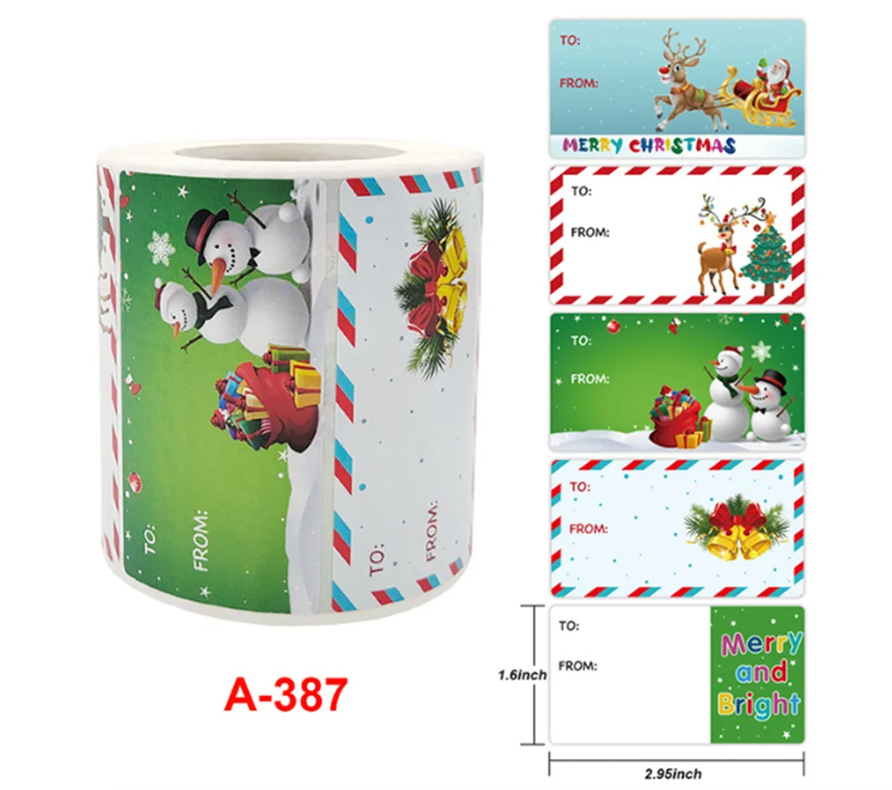 

Christmas Holiday Cartoon Scustom tissue paper and Sticker Label Paper