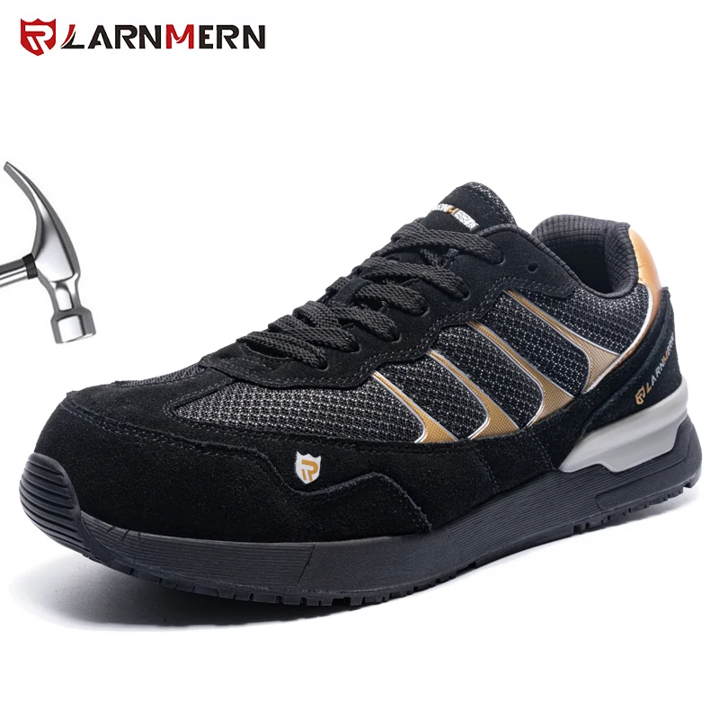 

LARNMERN Men's Safety Shoes Work Shoe Steel Toe Comfortable Lightweight Breathable Anti-smashing Anti-puncture Construction Shoe