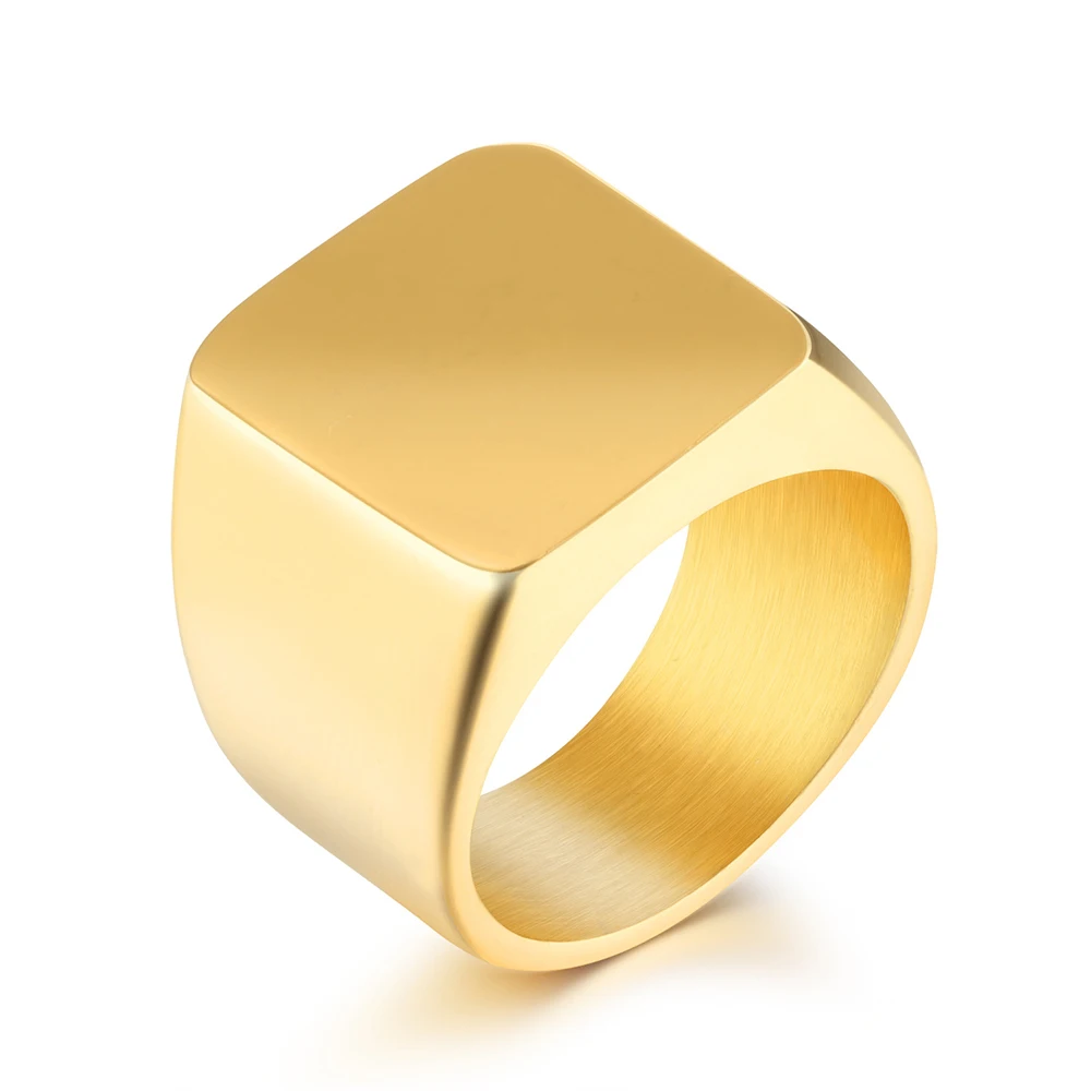 

18K Gold Signet Stainless Steel Ring for Men Custom ring
