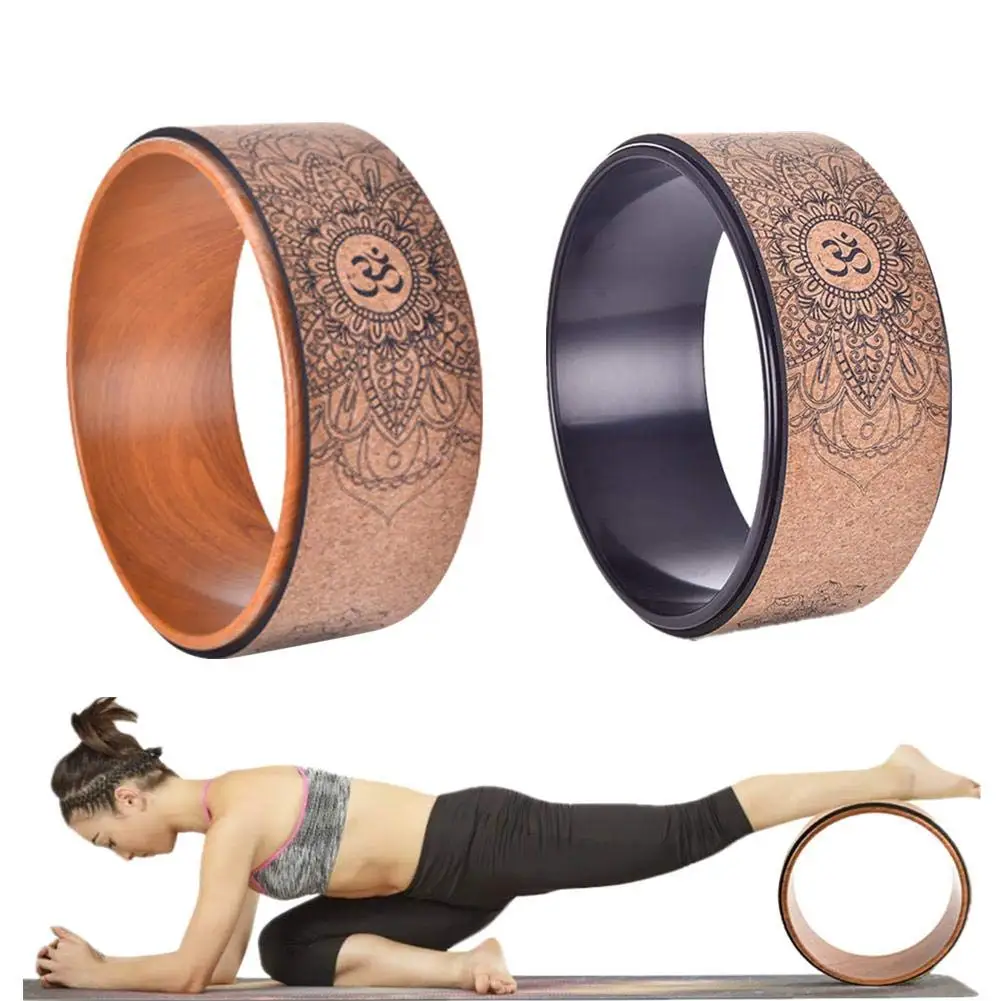 

Gym Workout fitness Yoga Wheel Non Slip Yoga Wheel Set Of Pilates Rings Cork Yoga Wheel