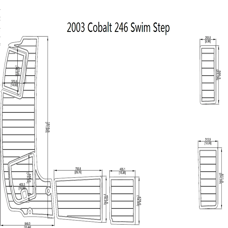 

2003 Cobalt 246 Swim Step Pad Boat EVA Teak Decking 1/4" 6mm