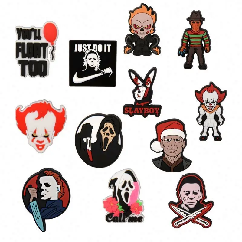 

2022 new 12pcs set horror design pvc rubber Shoe Charms, As pictures or oem