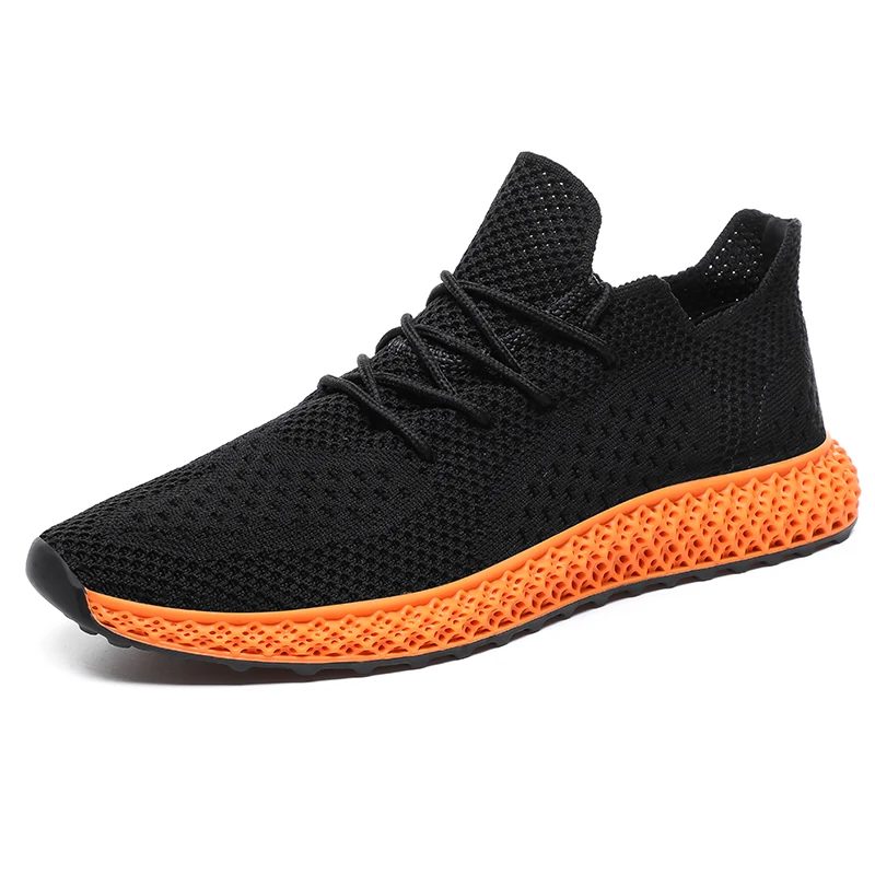 

2019 Hot Sale Men's Running Shoe Fly-knit Upper PU Bottom Fashion Sneaker Men Breathable Low Moq Wholesale Fast Delivery