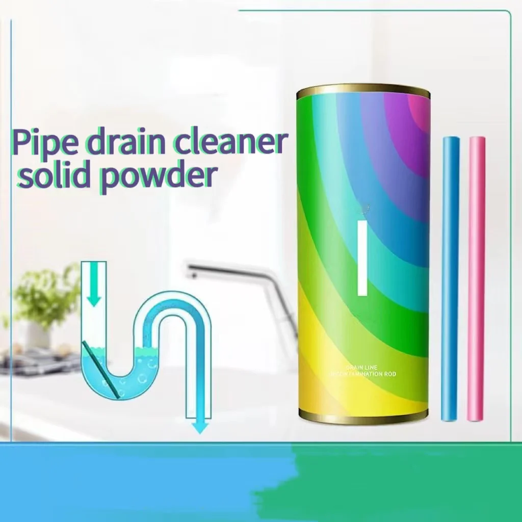 

Wholesale household Pipe cleaning stick box package toilet kitchen floor drain solid powder Sewer decontamination rod, Blue, orange, yellow,purple,green,pink