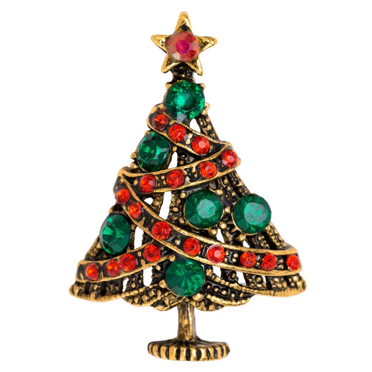 

studded Christmas tree brooch Christmas female high-end Christmas gifts European and American big-name corsage customization, Picture