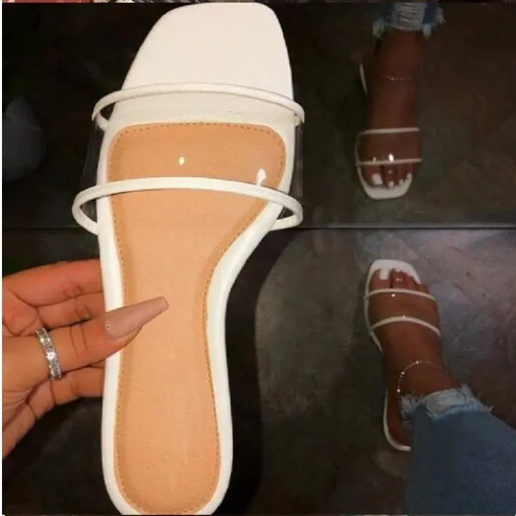 

2020 summer luxury flip-flops for women Plover flat toe slippers with sandals on the beach sandals comfortable, Black,white