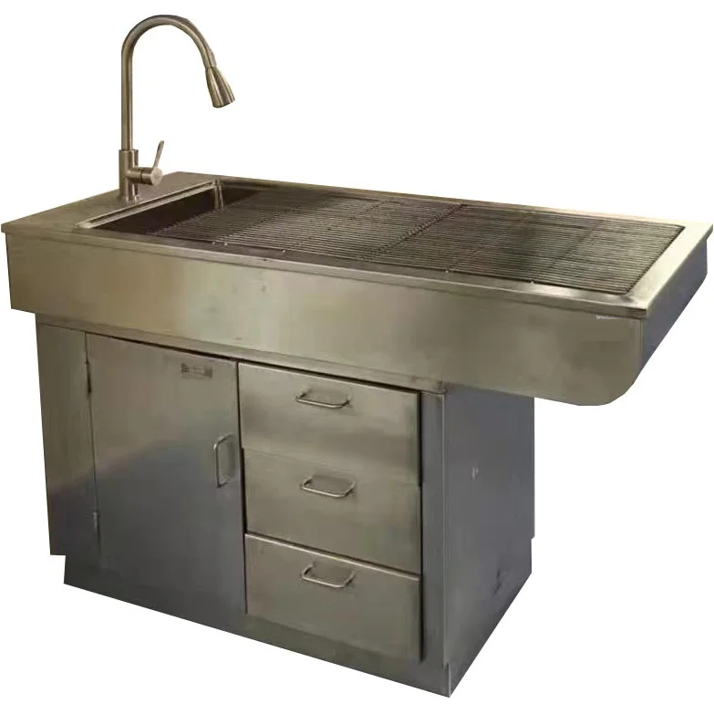 
Animals clinic stainless steel wet table with faucet for dogs surgery 