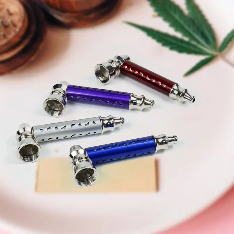 

2021 Horns bee Low Price Fashion Metal Tobacco Water Pipe Crack Smoking Pipe Reusable Glass Pipe Accessories, Color mixing